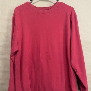 St John's Bay Sueded Jersey Crew Red Long-sleeved, Mens Size Large